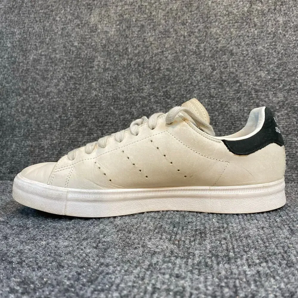 Adidas Stan Smith Vulc Mens Shoes 7 All Leather Lo Top White Black Sneakers